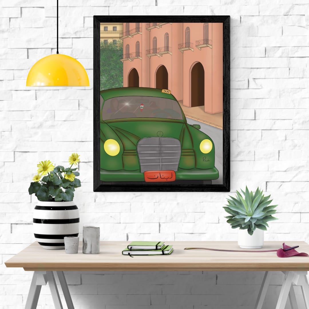 Frameless Lebanese Taxi Poster